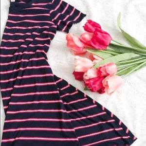 Mossimo navy dress with red and white stripes